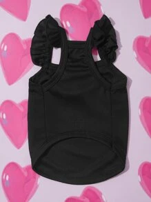 ROMWE 1 pieza Tank de mascota con diseño de lazo - Negro - Ver 8