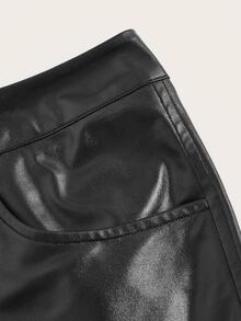 SHEIN ICON Váy nữ Nút Túi Dây kéo màu trơn Buổi tiệc - màu đen - Xem 4