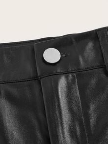 SHEIN ICON Váy nữ Nút Túi Dây kéo màu trơn Buổi tiệc - màu đen - Xem 5