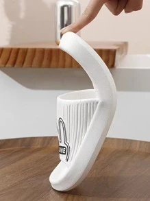 Cartoon Bear Letter Graphic Single Band Slides - White - View 4