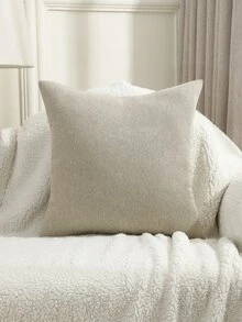 1入組素色靠墊套不附帶墊芯 - 米色 - 查看 5