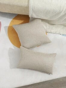 1入組素色靠墊套不附帶墊芯 - 米色 - 查看 6