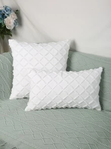 1入組素色靠墊套不附帶墊芯 - 白色 - 查看 1