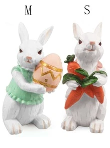 1 pieza Artesanía de decoración de jardín con diseño de conejo - Multicolor - Ver 3