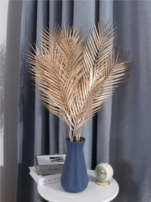 1pc Artificial Plastic Leaf, Metallic Faux Leaf For Home Decor - Gold - View 1