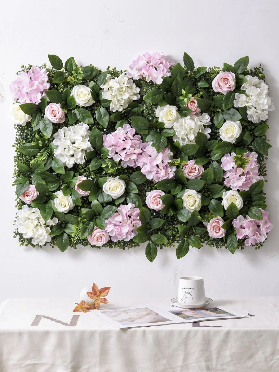 1pc Artificial Flower Wall, 40x30cm Faux Plant Wall Decoration For Home Decor - Multicolor - View 1
