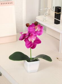 1入組人造盆栽花 - 玫紅色 - 查看 2