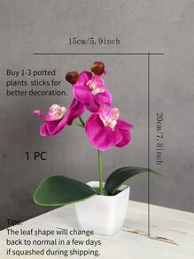 1入組人造盆栽花 - 玫紅色 - 查看 3