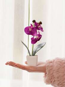 1入組人造盆栽花 - 玫紅色 - 查看 5