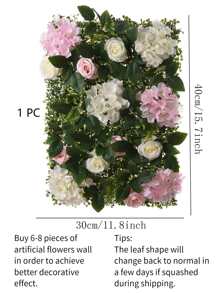 1pc Artificial Flower Wall, 40x30cm Faux Plant Wall Decoration For Home Decor - Multicolor - View 4