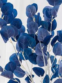 1branch Artificial Leaf, Blue Faux Plant Leaf For Home Decor - Blue - View 2