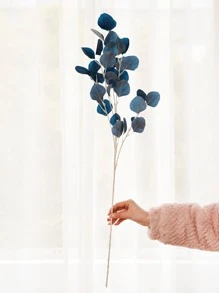 1branch Artificial Leaf, Blue Faux Plant Leaf For Home Decor - Blue - View 4