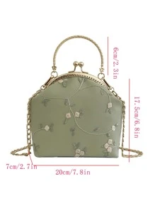 綠色時尚手提包女包 - 綠色 - 查看 3