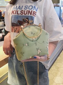 綠色時尚手提包女包 - 綠色 - 查看 5