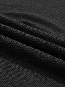 DAZY Áo thun nữ màu trơn Giải trí - màu đen - Xem 3