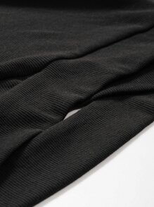 DAZY Criss Cross Backless Crop Halter Top - Black - View 3