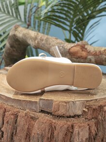 Girls Bow Decor Slingback Flats - White - View 5