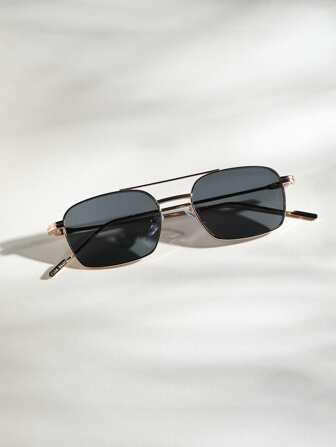 نظارات معدنية قديمة الموضة ذات إطار ضيق مستطيل الشكل