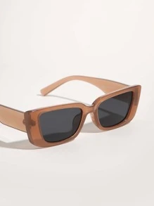 方形框架时尚眼镜沙滩配饰女士太阳镜太阳镜遮阳镜夏季海滩度假、户外、旅行 - 淺灰色 - 查看 4