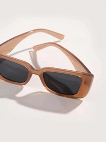 方形框架时尚眼镜沙滩配饰女士太阳镜太阳镜遮阳镜夏季海滩度假、户外、旅行 - 淺灰色 - 查看 6