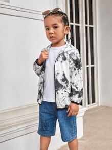 SHEIN 小男童紮染連帽夾克