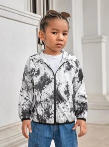 SHEIN 小男童紮染連帽夾克