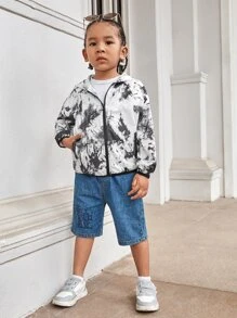 SHEIN 小男童紮染連帽夾克