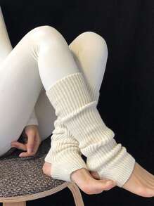 Solid Leg Warmers - White - View 2
