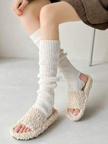 Solid Leg Warmers - White - View 4