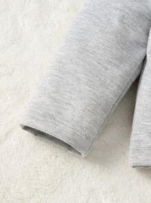 Baby Girl Solid Button Front Sleep Tee & 3D Ear Footed Pants - Grey - View 4