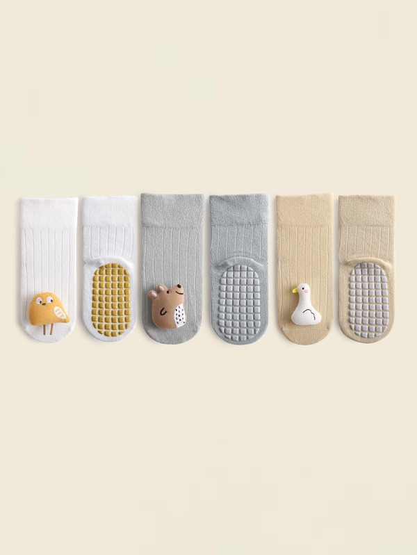 3pairs Baby Cartoon Animal Decor Socks