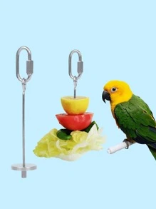 1入組不銹鋼水果矛餵鳥器 - 銀色 - 查看 1