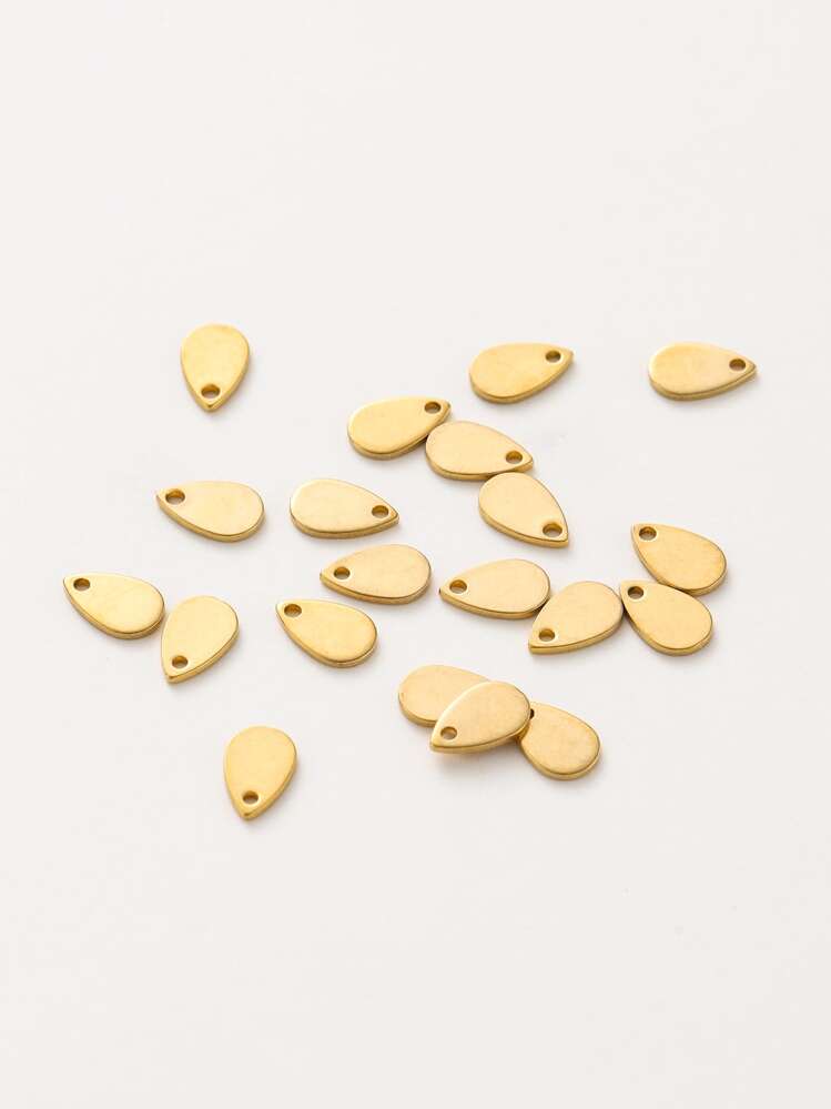 20 Chiếc Mặt Dây Bằng Thép Không Gỉ Dog Tag Giọt Nước Mặt Dây Chuyền Hạt Cho Tự Làm Trang Sức Làm Vật Dụng - Vàng - Xem 1