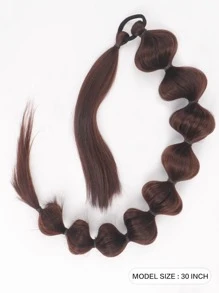 超長編織馬尾合成纖維接髮 - Dark Brown - 查看 2