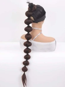 超長編織馬尾合成纖維接髮 - Dark Brown - 查看 4