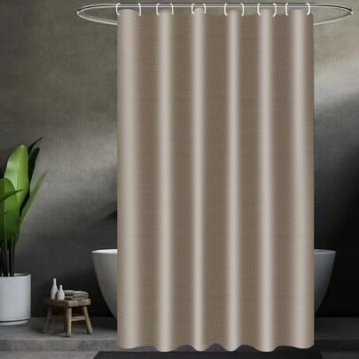 1pc Diamond Patterned High-End Shower Curtain, Multi-Size With Copper Hooks For Reinforcement, Fall Decor Doorway Curtain, Bathroom Privacy Divider, Includes Hanging Hooks, Suitable For Doorway, Bathroom, Bathroom Windows Bathroom Decor