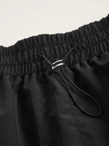 GENKIRA Váy nữ Dây kéo Túi màu trơn Giải trí - màu đen - Xem 3