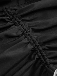 GENKIRA Váy nữ Dây kéo Túi màu trơn Giải trí - màu đen - Xem 4