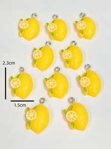 10入組/套檸檬DIY吊墜 - 彩色 - 查看 3