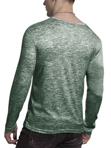 Áo thun & Áo lót Nam màu trơn Giải trí - màu xanh lá - Xem 2