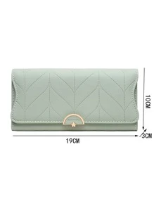 Minimalist Metal Decor Checkbook Cover Lightweight Modern Business Credit Card ID Card Cash Business Casual Teacher's Day Teacher Gifts Work Business Commute Travel Holiday Office Vacation For Anniversary For Couple For Birthday Gift On Valentine Day For Gift For Lady For Female White-Collar Workers Gift Present For Women Wallet Purse Wallet Long Wallet - Green - View 4