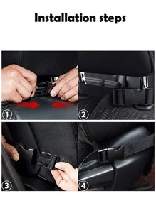 1pc Polyester Car Seat Back Hanging Storage Bag - Black - View 5