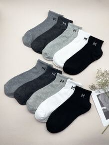 10 đôi Vớ mắt cá chân hình chữ cái cho nam - Nhiều màu - Xem 2