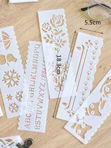 1 set Plantilla de dibujo con abertura - Blanco - Ver 2
