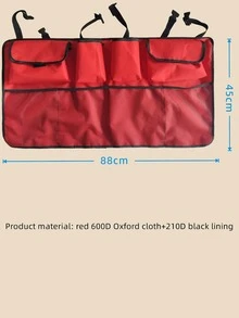 1pc Car Seat Back Hanging Storage Bag - Red - View 5