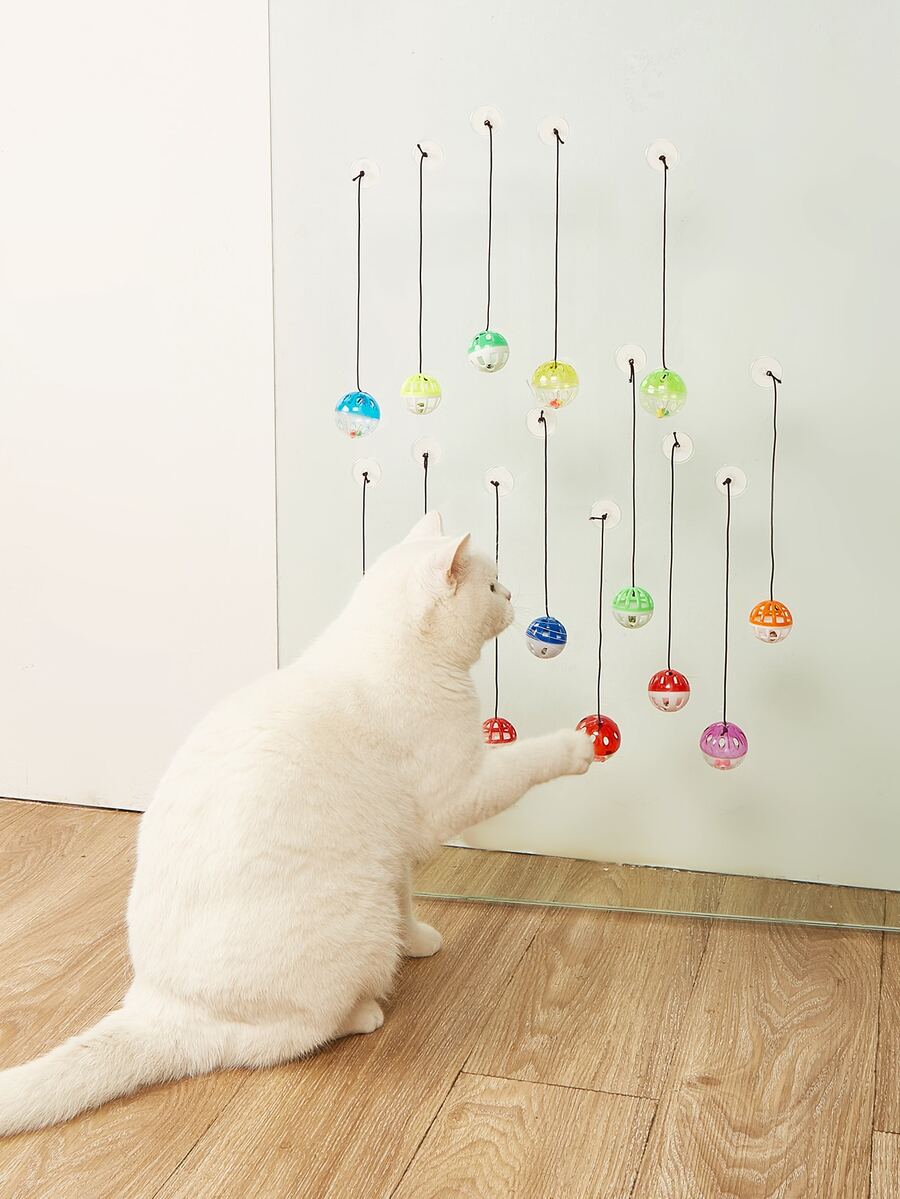 1入組鈴鐺設計隨機逗貓玩具,貓互動玩具