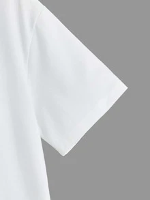 SHEIN 男孩卡通圖案T恤和短褲 - 藍白色 - 查看 4