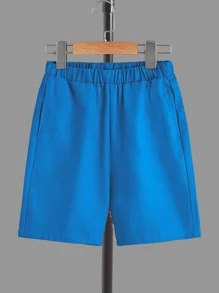 SHEIN 男孩卡通圖案T恤和短褲 - 藍白色 - 查看 5