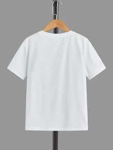 SHEIN 男孩卡通圖案T恤和短褲 - 藍白色 - 查看 8