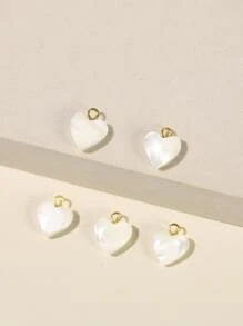 5 piezas/set Colgante DIY con corazón - Beis - Ver 1